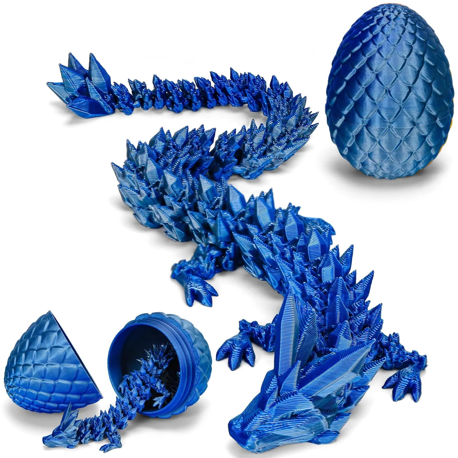 TBOLINE 12 Inch Articulated Crystal Dragon Egg Toy | ASTM-Certified Non-Toxic PLA