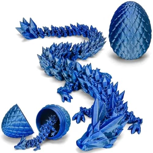 TBOLINE 12 Inch Articulated Crystal Dragon Egg Toy | ASTM-Certified Non-Toxic PLA thumbnail 1