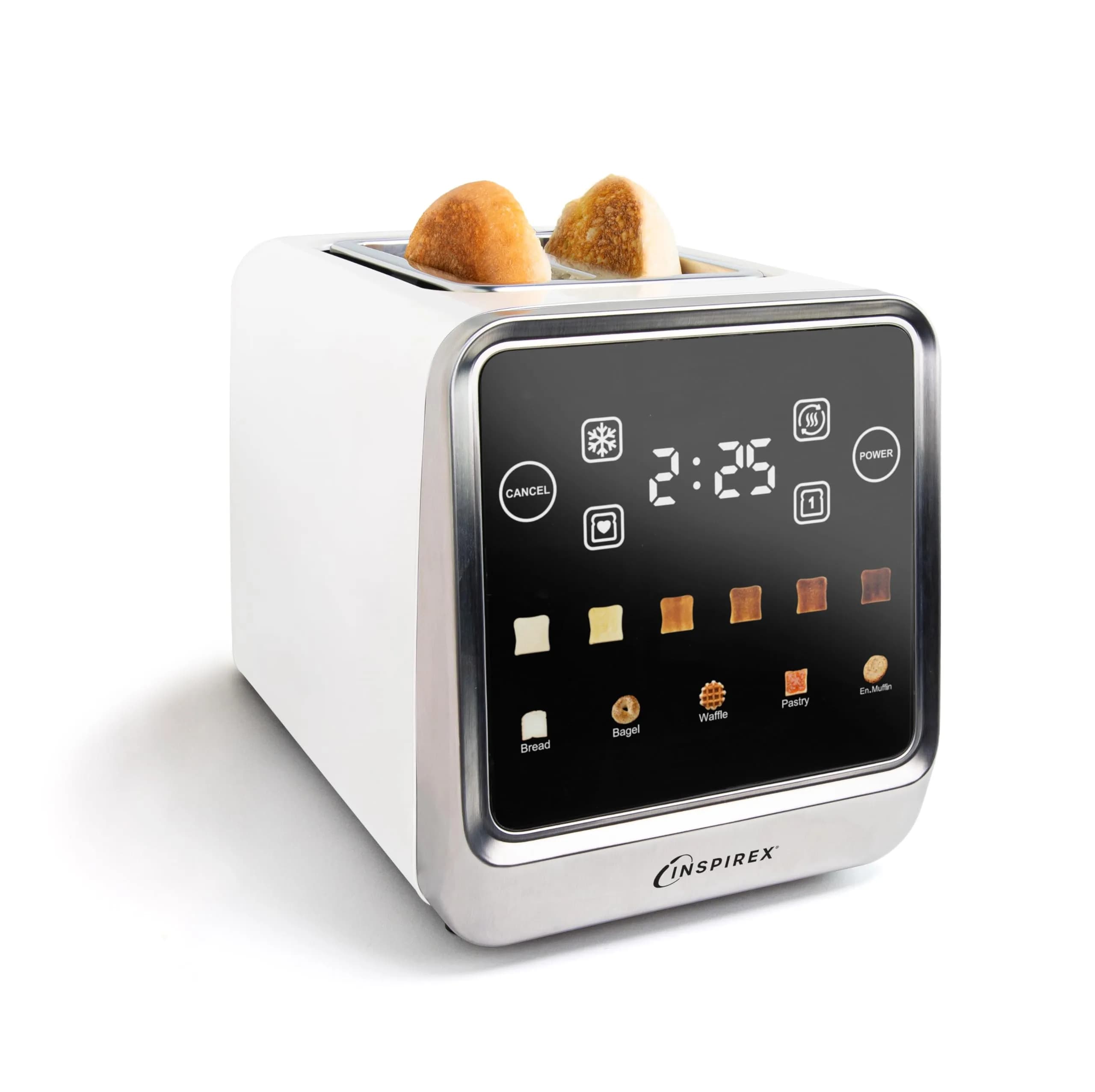 Nostalgia Inspirex Touch Screen Toaster - 2 Extra Wide Slots | 5 Bread Types & 6 Browning Levels - main product image