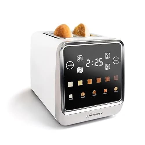 Nostalgia Inspirex Touch Screen Toaster - 2 Extra Wide Slots | 5 Bread Types & 6 Browning Levels thumbnail 1
