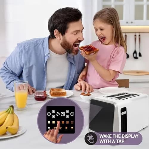 Nostalgia Inspirex Touch Screen Toaster - 2 Extra Wide Slots | 5 Bread Types & 6 Browning Levels thumbnail 4