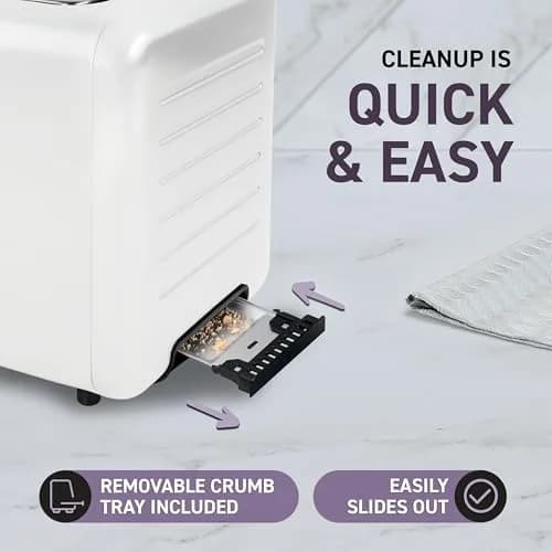 Nostalgia Inspirex Touch Screen Toaster - 2 Extra Wide Slots | 5 Bread Types & 6 Browning Levels thumbnail 9