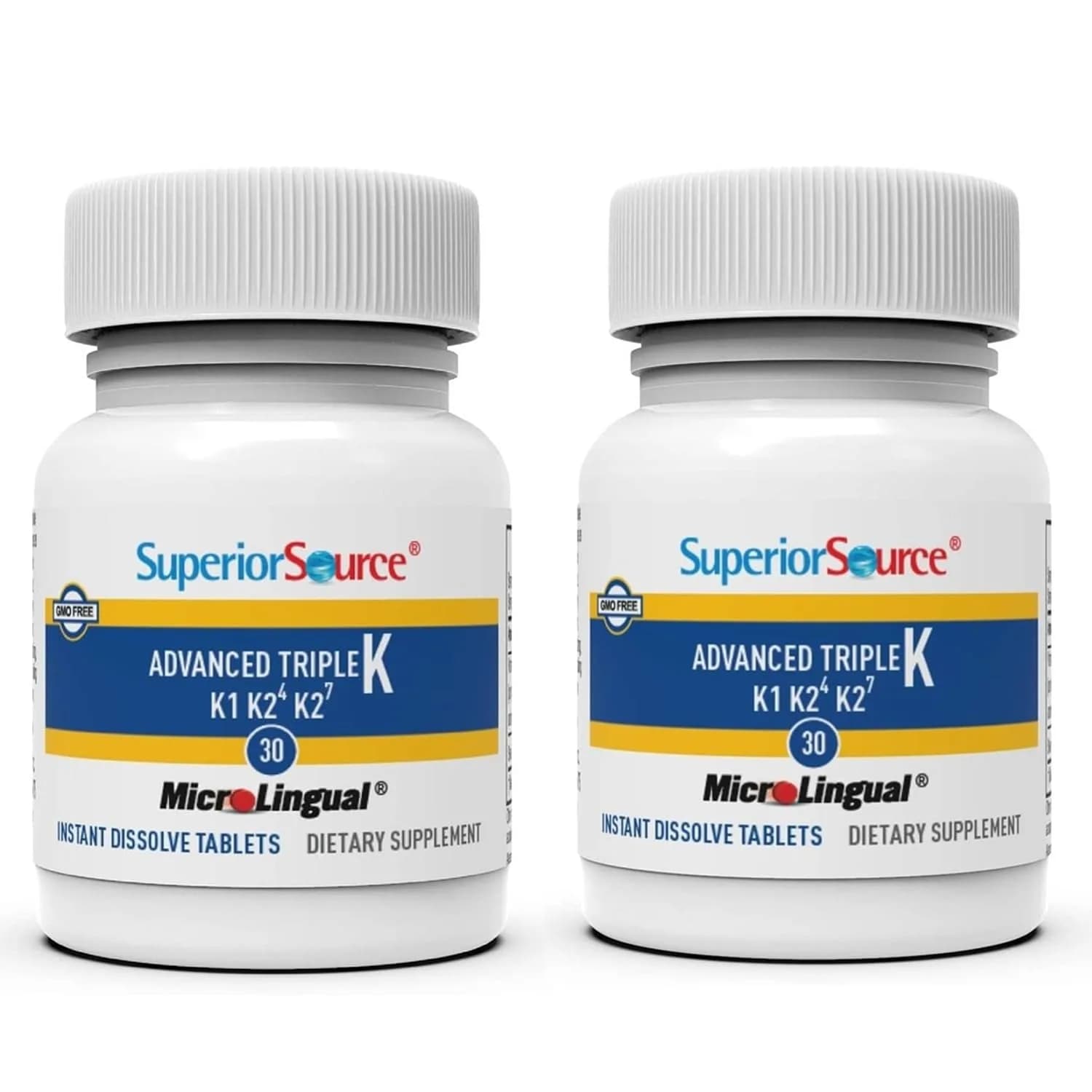 Superior Source Triple K Vitamins K1 & K2 (MK-4, MK-7) 30Ct 2 Pack | Supports Bone & Immune Health - main product image
