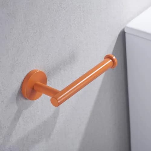 SEABEFORE Orange Toilet Paper Holder SUS304 Stainless Steel | Modern Wall Mount, 6 inch TP Holder for Kitchen Washroom thumbnail 1