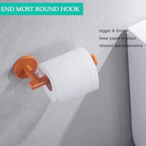 SEABEFORE Orange Toilet Paper Holder SUS304 Stainless Steel | Modern Wall Mount, 6 inch TP Holder for Kitchen Washroom thumbnail 3