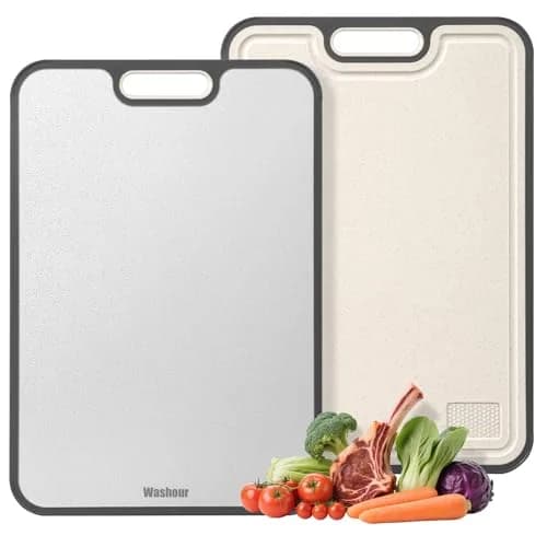 Washour Titanium Cutting Board for Kitchen 16" x 10" | 2-in-1 Non Toxic Dual-Sided Design thumbnail 1