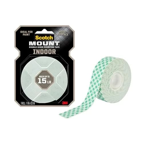 Scotch-Mount White Adhesive Tape 25.4mm x 3.17m (1 in x 125 in) | 3M Industrial Strength Double-Sided Foam Tape (Pack of 6) thumbnail 1