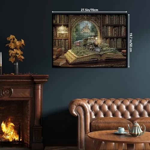 BUAHA Magic Books Train Jigsaw Puzzle 1000 Pieces | 70 x 50 cm (27.5 x 19.7 inches) thumbnail 4