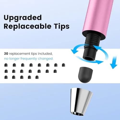 MEKO 10 Pack Thin Stylus Pens with 20 Replacement Tips | Universal Capacitive Touchscreen Stylus for iPad, iPhone, Android Tablets & Smartphones (Multicolor) thumbnail 8