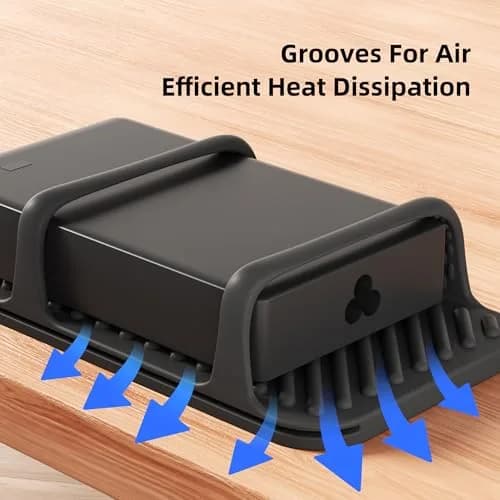 ELETIUO Universal Silicone Laptop Charger Holder, Under Desk Power Brick Mount, Black | Secure, Space-Saving, Damage-Free thumbnail 5