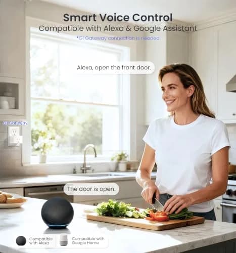 Veise VE017-D Fingerprint Smart Front Door Lock Set, Matte Black | App Control, 8-in-1 Keyless Entry, Auto Lock, Touchscreen Keypad thumbnail 9