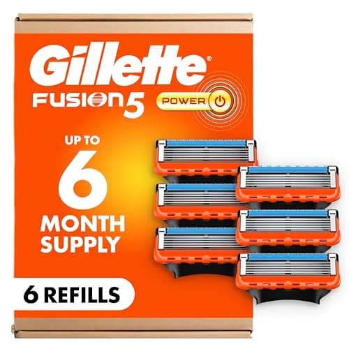Gillette Fusion5 Power Razor Blade Refills for Men, 5-Blade Cartridges 6 Count | Precision Trimmer & Smooth Glide thumbnail 1