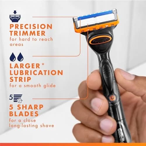 Gillette Fusion5 Power Razor Blade Refills for Men, 5-Blade Cartridges 6 Count | Precision Trimmer & Smooth Glide thumbnail 2