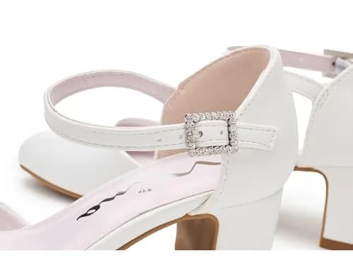 NINA Girls Macey Little Kid/Big Kid White 2 Medium | Elegant Pump with Comfort & Sparkle thumbnail 5