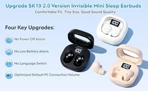 GreatQIQI Mini Sleep Earbuds Bluetooth 6.0 Small & Invisible for Side Sleepers thumbnail 2