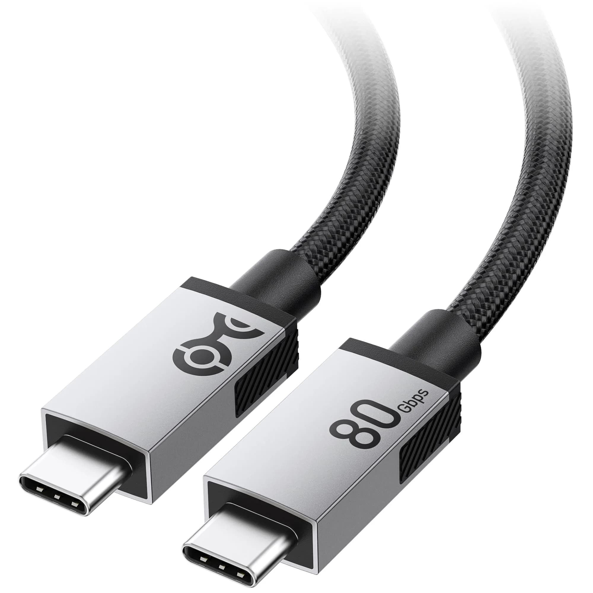 Cable Matters 80Gbps USB4 Cable, Thunderbolt 5/4 Compatible, 0.3m (1ft) | 8K@120Hz Video, 240W PD, 40Gbps Data — Black / 2 ft