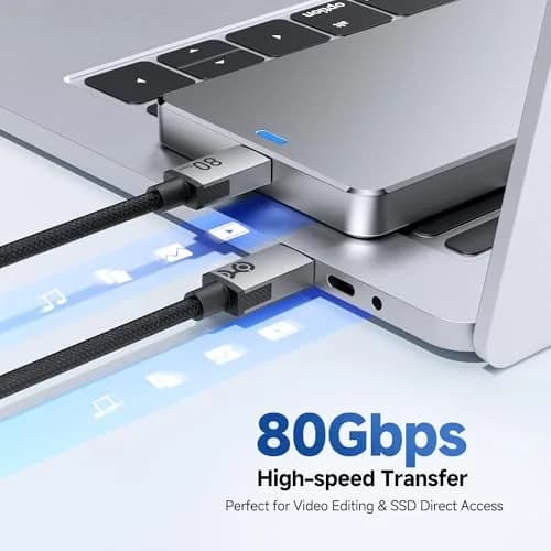 Cable Matters 80Gbps USB4 Cable, Thunderbolt 5/4 Compatible, 0.6m (2ft) | 8K@120Hz Video, 240W PD thumbnail 3