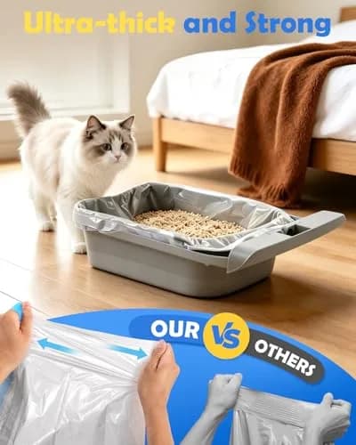 KropBom 30 Count 27"x13" Cat Litter Bags Heavy Duty Waterproof with Drawstring Handles thumbnail 4