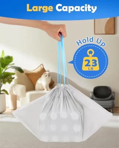 KropBom 30 Count 27"x13" Cat Litter Bags Heavy Duty Waterproof with Drawstring Handles thumbnail 5