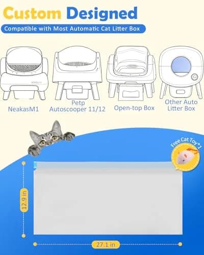 KropBom Heavy Duty Cat Waste Bags 27"x13" | Leak-Proof, Drawstring, 60 pcs thumbnail 2