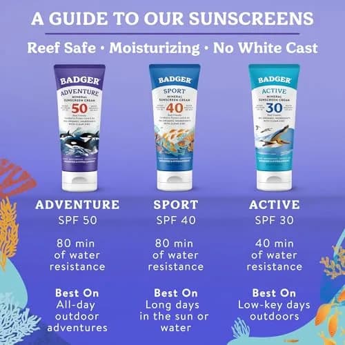 Badger Biodegradable Reef Safe Sunscreen SPF 50, 8.7ml (2.9 Fl Oz) 3-Pack | Broad Spectrum Protection for Sensitive Skin thumbnail 8