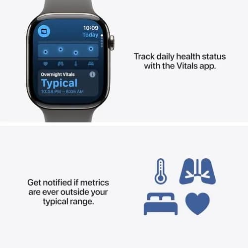 Apple Watch Series 11 [GPS 46mm] Jet Black Aluminum Case with Black Sport Band M/L | Advanced Health & Fitness Smartwatch thumbnail 4