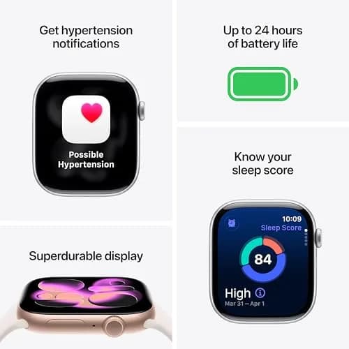 Apple Watch Series 11 GPS 46mm Rose Gold Aluminum Case with Light Blush Sport Band | Health & Fitness Tracking thumbnail 4