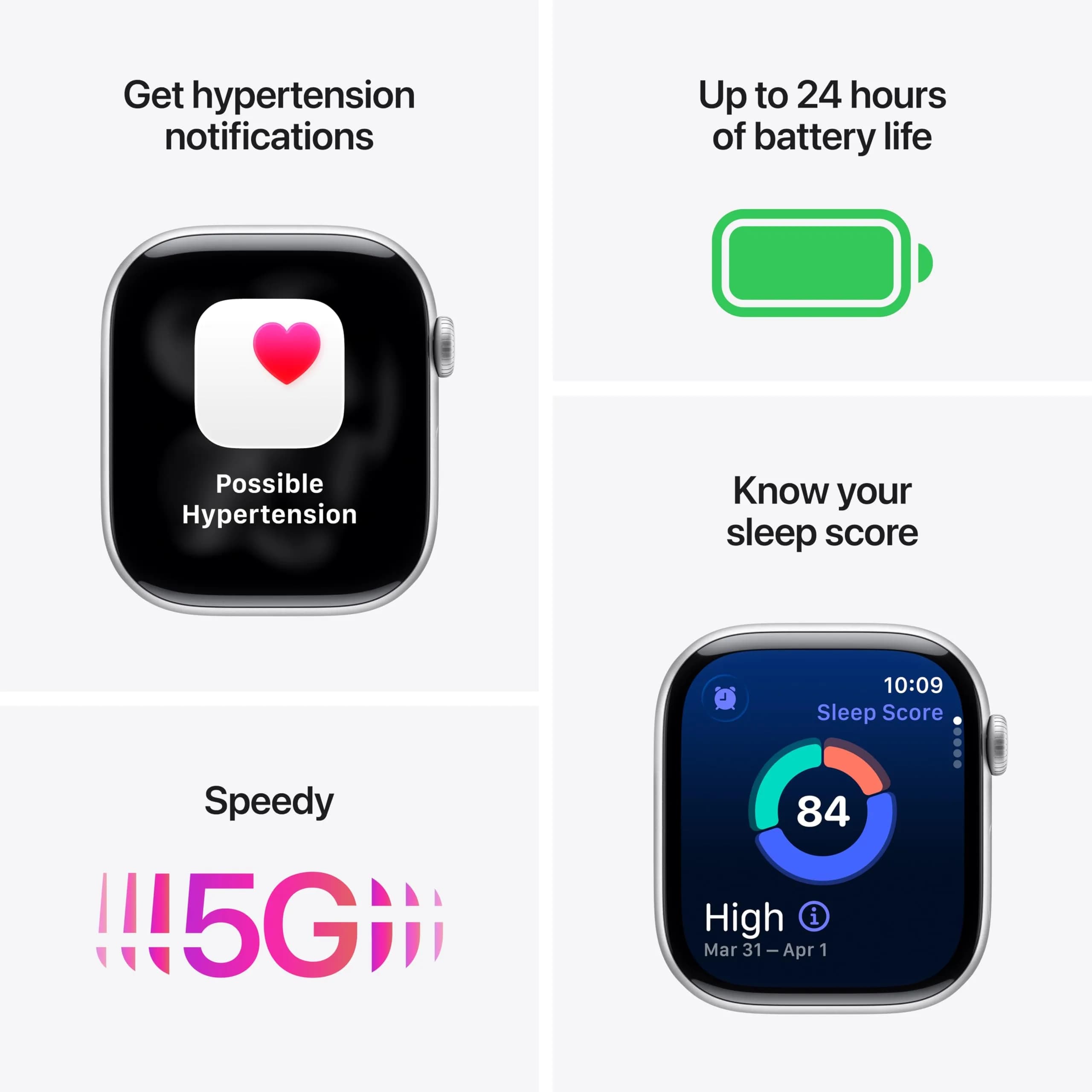 Apple Watch Series 11 Smartwatch with Silver Aluminum Case & Purple Fog Sport Band, 42mm GPS + Cellular | Health & Fitness Tracker - main product image