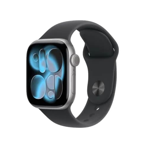 Apple Watch Series 11 GPS 42mm Space Gray Aluminum Case with Black Sport Band | Health & Fitness Tracker thumbnail 1
