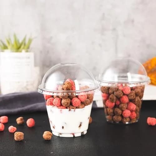 Lullaby 100 Pack 9oz Clear Plastic Dessert Cups with Dome Lids | Disposable to Go Party Cups thumbnail 9