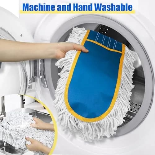 BUVE 36-inch Commercial Dust Mop with 2 Cotton Pads | Heavy Duty Industrial Floor Duster for Hardwood, Tile, Marble, Garage thumbnail 6
