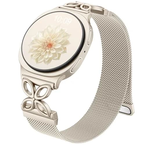 Getino Magnetic Metal Watch Band Compatible with Samsung Galaxy Watch 9 & 8 (40mm,44mm,46mm) | Floral Milanese Strap for Women thumbnail 1