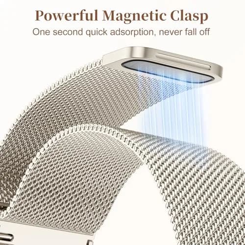 Getino Magnetic Metal Watch Band Compatible with Samsung Galaxy Watch 9 & 8 (40mm,44mm,46mm) | Floral Milanese Strap for Women thumbnail 4