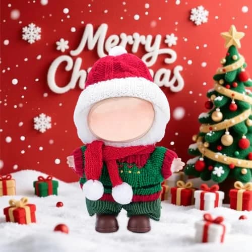 Eyancotoi 17cm Doll Christmas Clothes Set (Style 4) with Accessories | Cotton Blend, Hand Wash Only thumbnail 3