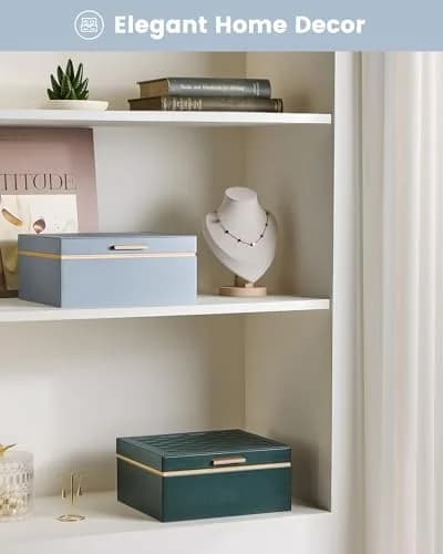 Lolalet 2-Layer Jewelry Organizer Box 24.2cm (9.53"W x 8.15"D x 4.45"H) | Foldable & Expandable Upper Storage thumbnail 8
