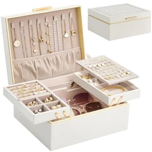 Lolalet 2-Layer Jewelry Organizer Box 24.2cm (9.53") | Foldable & Expandable Upper Storage thumbnail 1