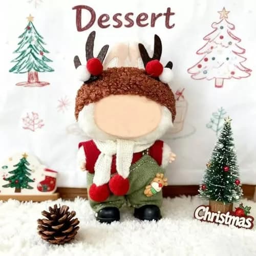 Eyancotoi 17cm Doll Christmas Clothes Set (Style 1) | Cotton Outfit Accessories for 17cm Dolls thumbnail 2