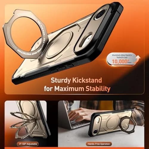 Poetic Spartan Case with Ring Stand for iPhone Air, Metallic Gold | Shockproof & MagSafe Compatible thumbnail 4