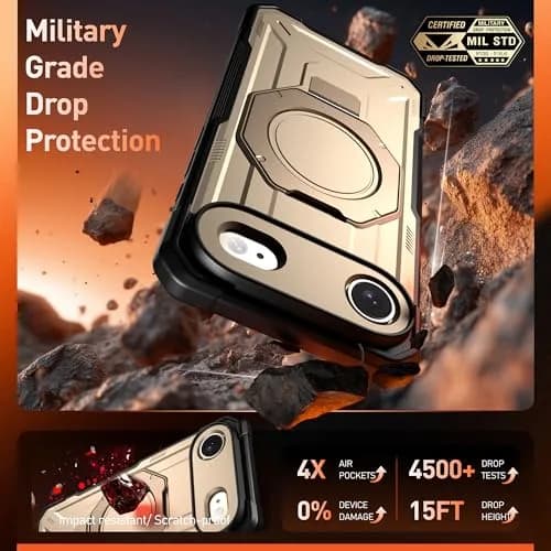 Poetic Spartan Case with Ring Stand for iPhone Air, Metallic Gold | Shockproof & MagSafe Compatible thumbnail 6