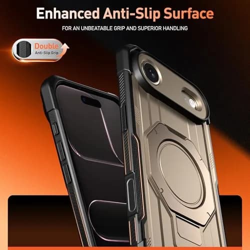 Poetic Spartan Case with Ring Stand for iPhone Air, Metallic Gold | Shockproof & MagSafe Compatible thumbnail 7