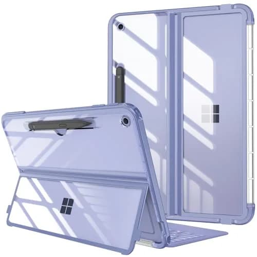 Fintie Rugged Case for Surface Pro 12 Inch 1st Edition 2025, Violet | Multi-Angle Stand, Type Cover Compatible, HD Clear, Shockproof, TPU Bumper, Hard Shell thumbnail 1