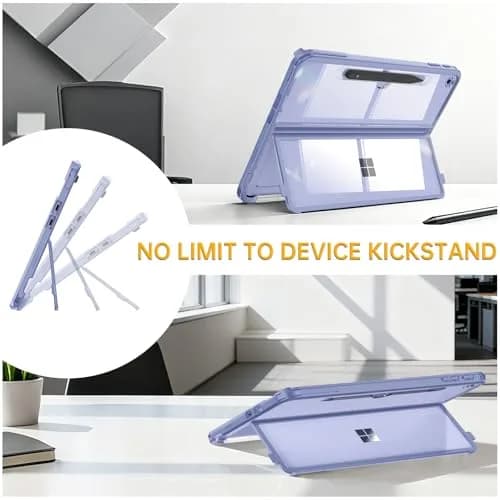 Fintie Rugged Case for Surface Pro 12 Inch 1st Edition 2025, Violet | Multi-Angle Stand, Type Cover Compatible, HD Clear, Shockproof, TPU Bumper, Hard Shell thumbnail 6