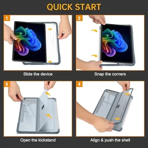 FINTIE Rugged Case for Surface Pro 12 Inch 1st Edition 2025, Ocean Blue | Shockproof, Multi-Angle Stand, HD Clear Shell thumbnail 8