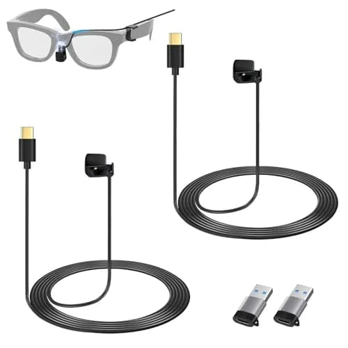 weishan 2-Pack USB C to Magnetic Charging Cable for Ray-Ban Meta Glasses | 4ft TPE Black thumbnail 1