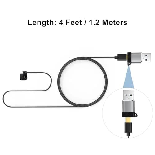 weishan 2-Pack USB C to Magnetic Charging Cable for Ray-Ban Meta Glasses | 4ft TPE Black thumbnail 5