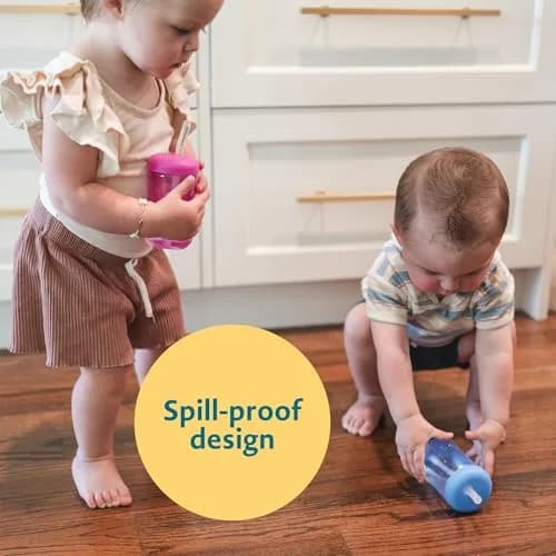 The First Years Squeeze & Sip Toddler Straw Cups - 210ml (7 Fl Oz) - 3 Count | Spill-Proof Training for Babies 6+ Months thumbnail 6