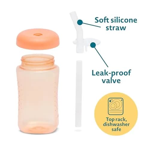 The First Years Squeeze & Sip Toddler Straw Cups - 210ml (7 Fl Oz) - 3 Count | Spill-Proof Training for Babies 6+ Months thumbnail 7