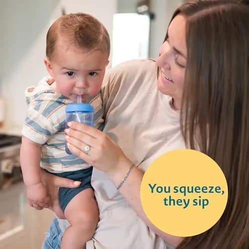 The First Years Squeeze & Sip Straw Cups - 200ml (7 Fl Oz) - 3 Count | Spill-Proof Training for Toddlers 6+ Months thumbnail 2