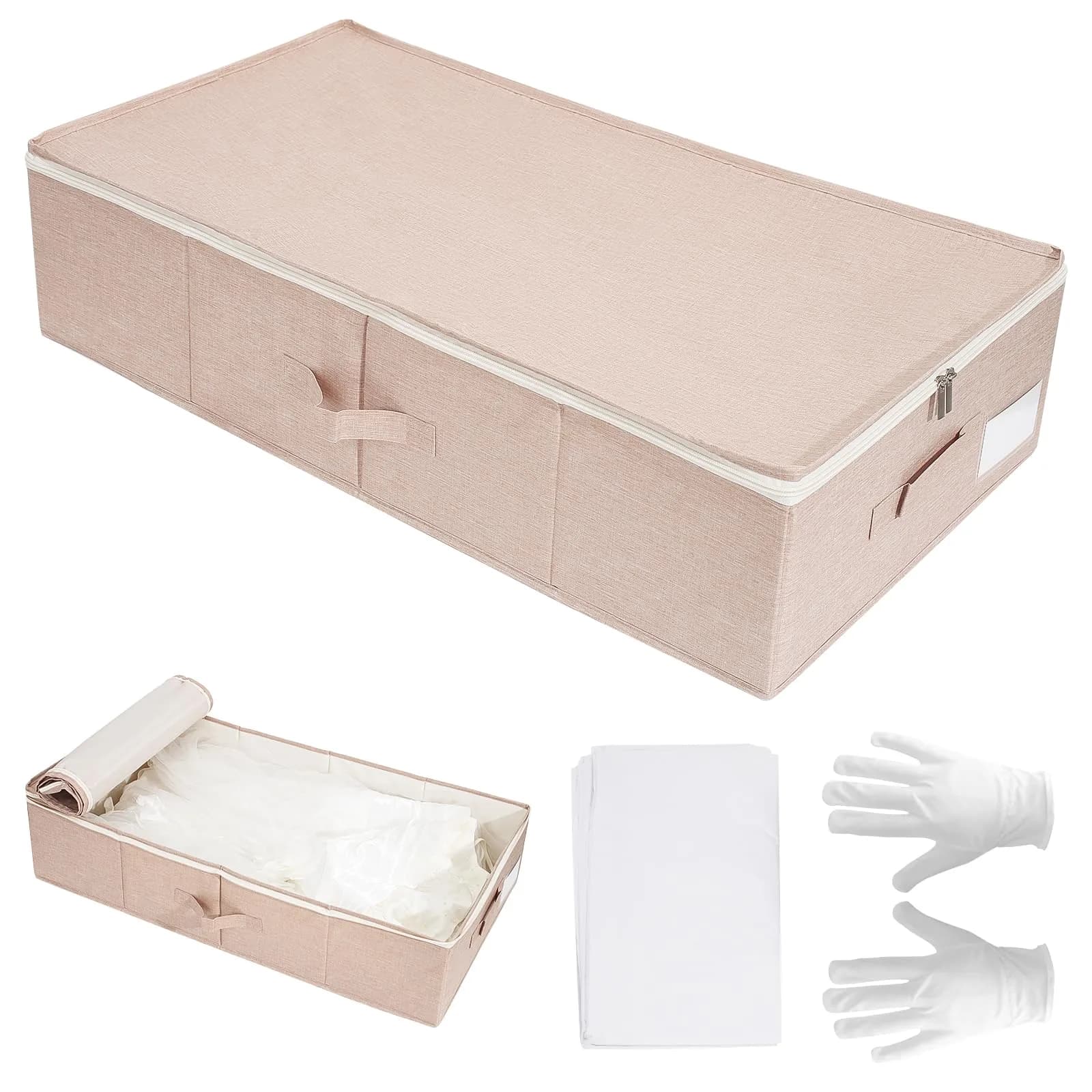 Dawutian Wedding Dress Storage Box, Pink | Professional Preservation & Dust-Free Storage (29.9in x 15.7in x 7in)