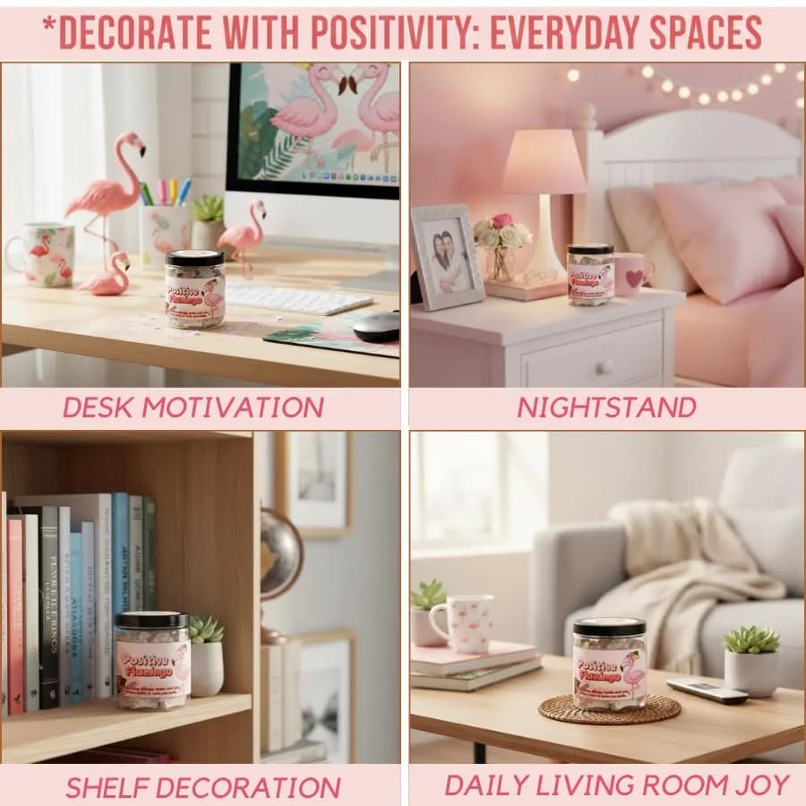DEARMINE Positive Flamingo Jar | 60 Daily Affirmation Cards for Women & Friends thumbnail 5